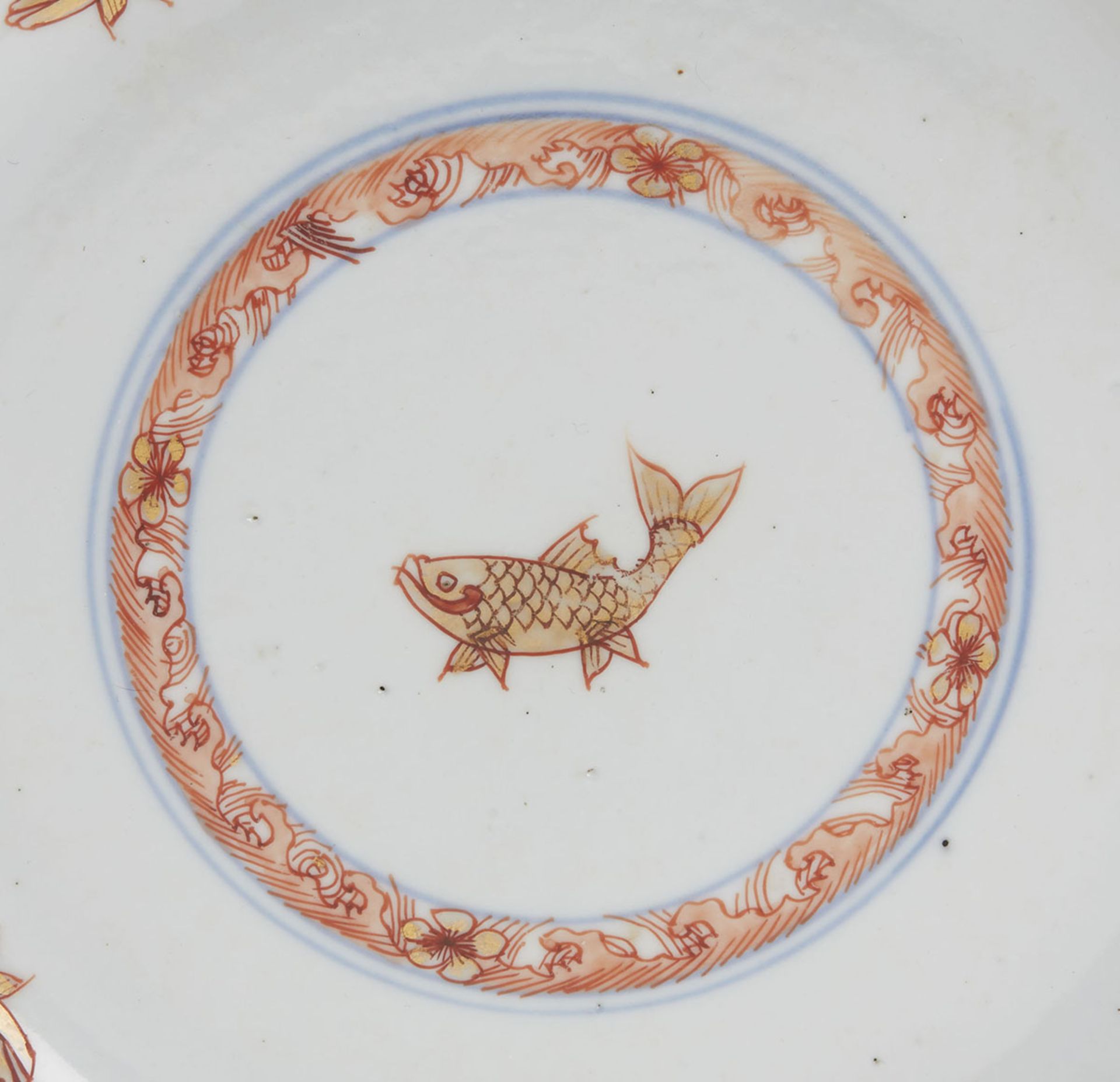 Pair Antique Chinese Kangxi Fish Painted Plates 1662-1722 - Image 2 of 7