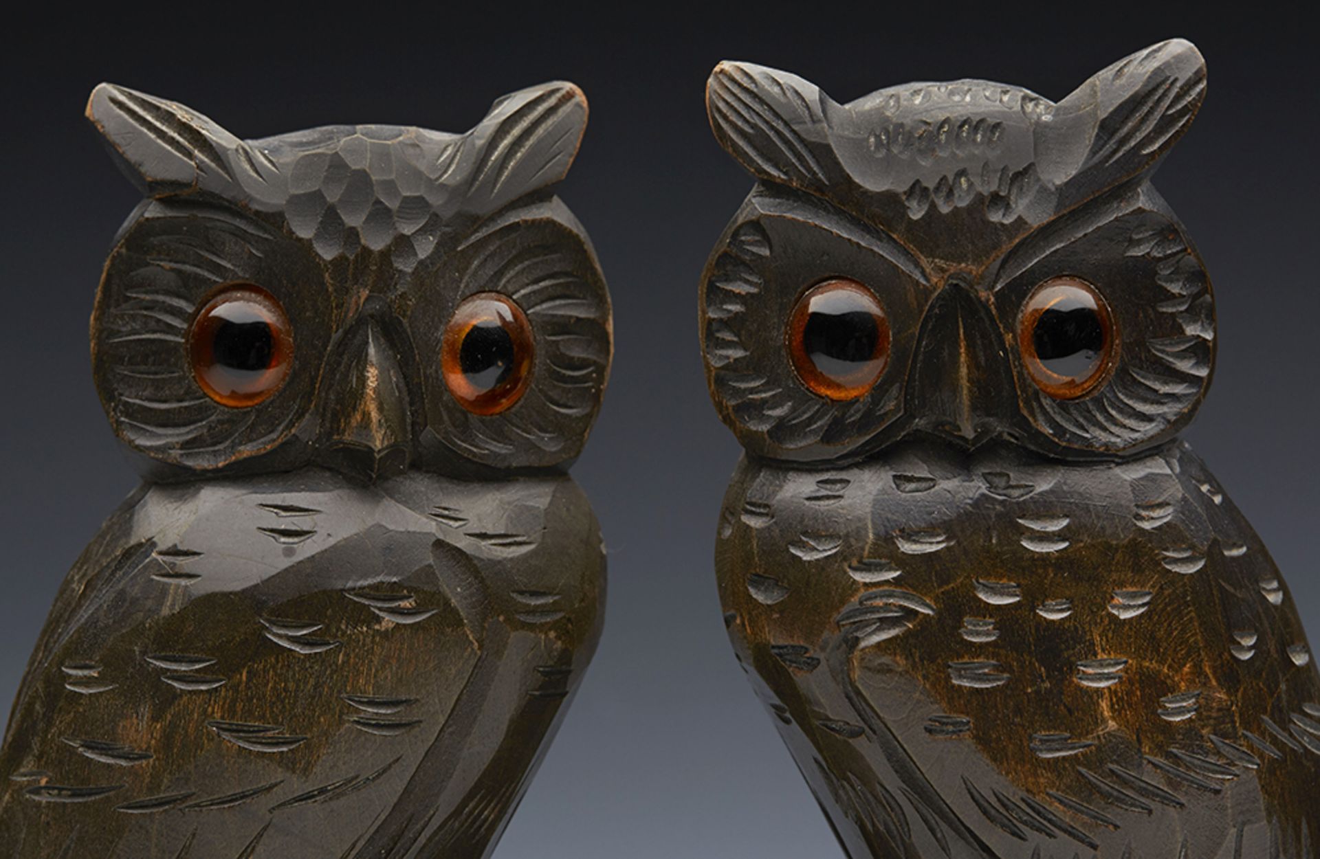 Antique Pair Blackforest Owl Bookends C.1900 - Image 2 of 9