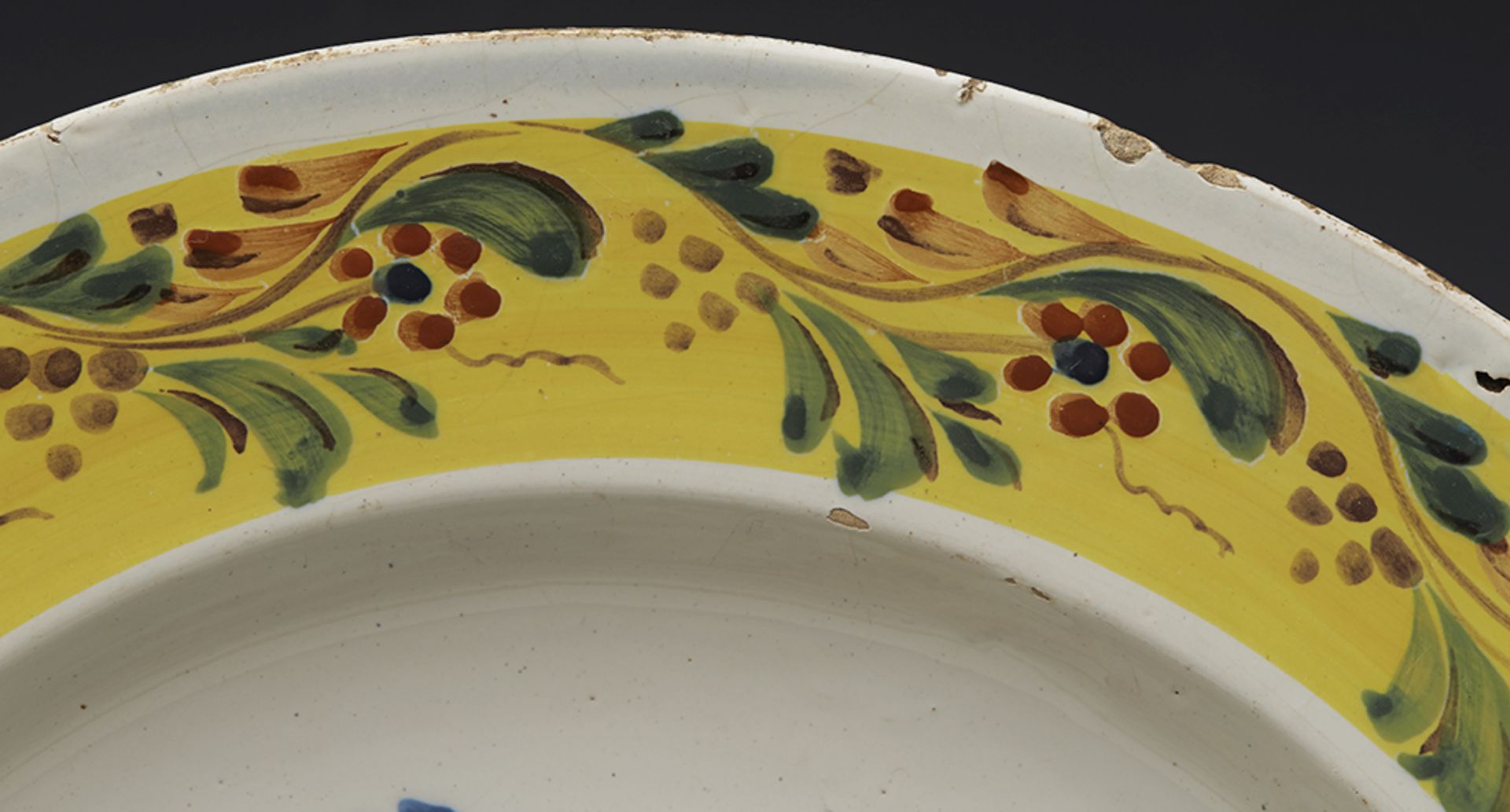 Antique Polychrome Floral Painted Faience Dish 18Th C. - Image 3 of 9