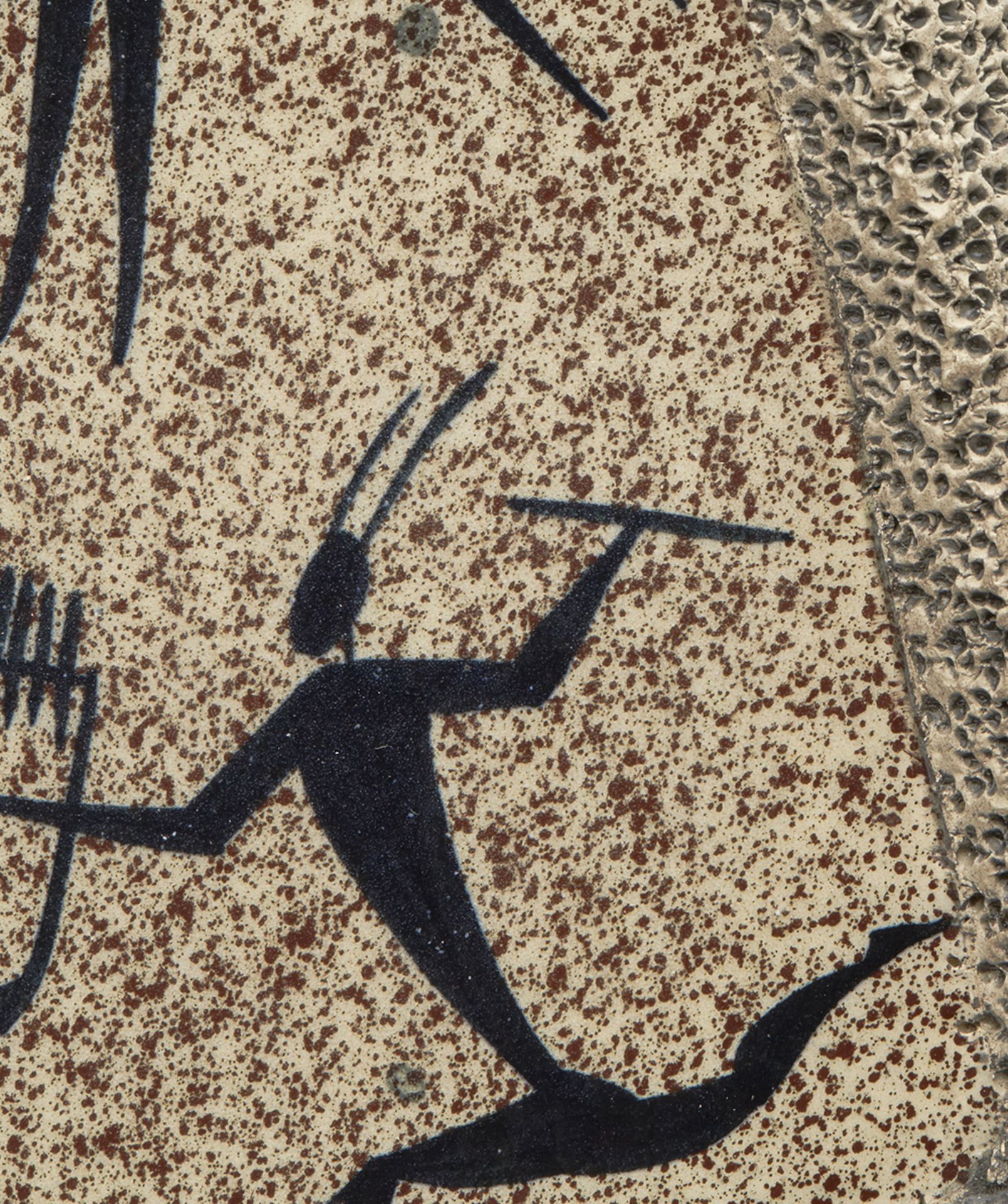 Modernist Lava Plaque With Hunting Scene Dated 1952 - Image 7 of 8