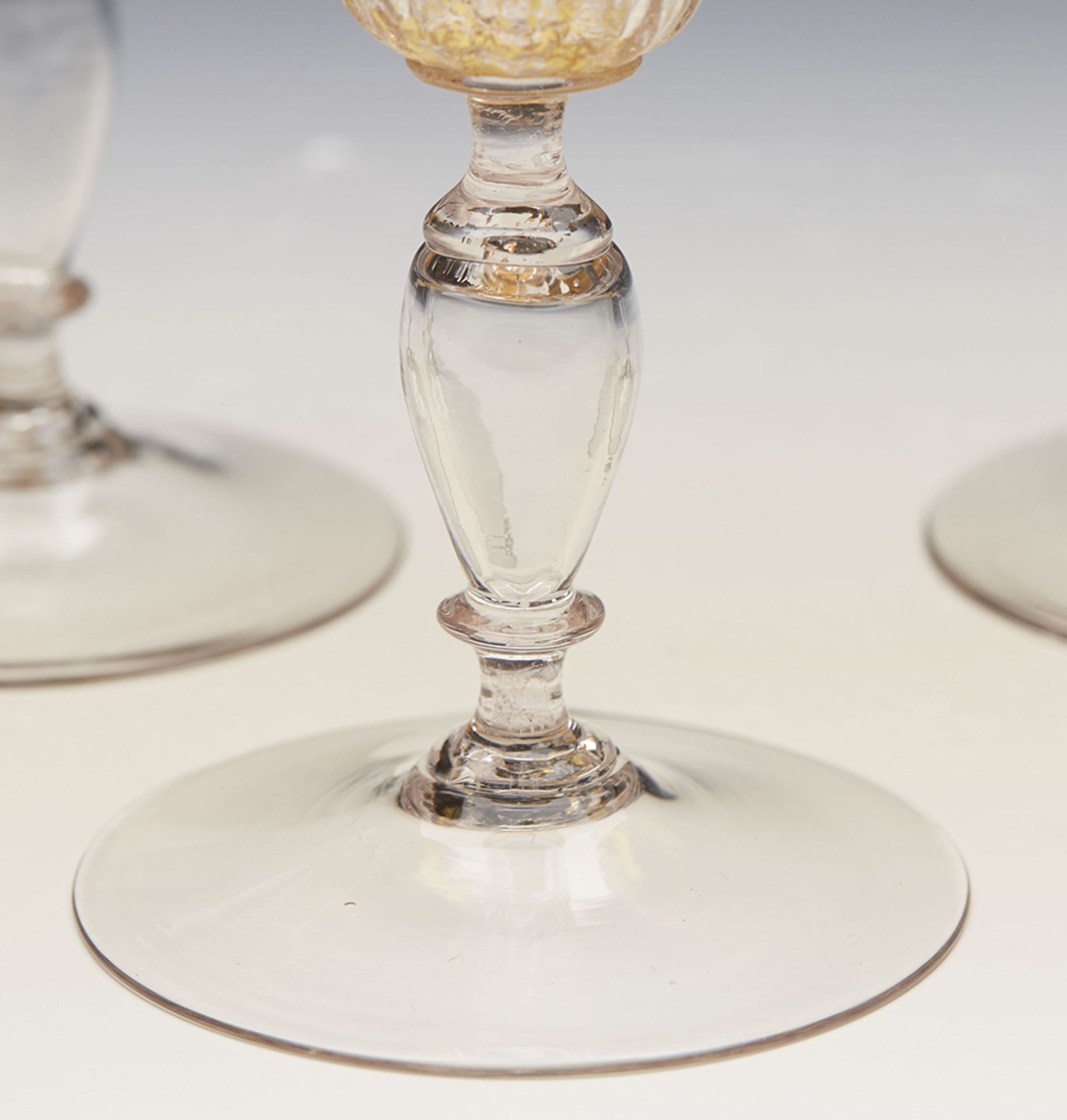 Set Eight Antique Italian Venetian Salviati Lacework Wine Glasses C.1890 - Image 4 of 8