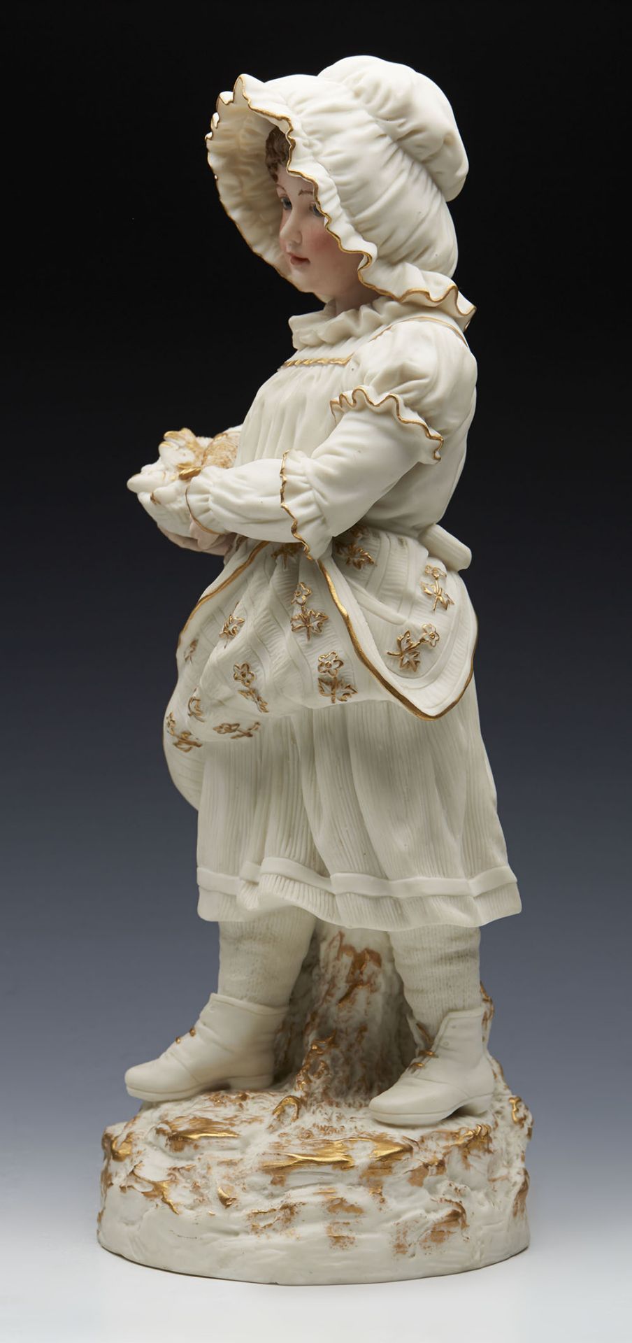 Antique Robinson & Leadbeater Parian Girl Fish Seller Figurine C.1885 - Image 4 of 12