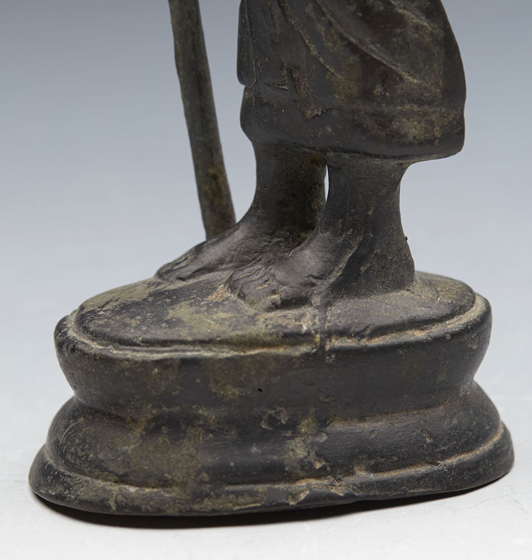 Antique Asian Bronzed Metal Monk Figure 18/19Th C. - Image 6 of 9