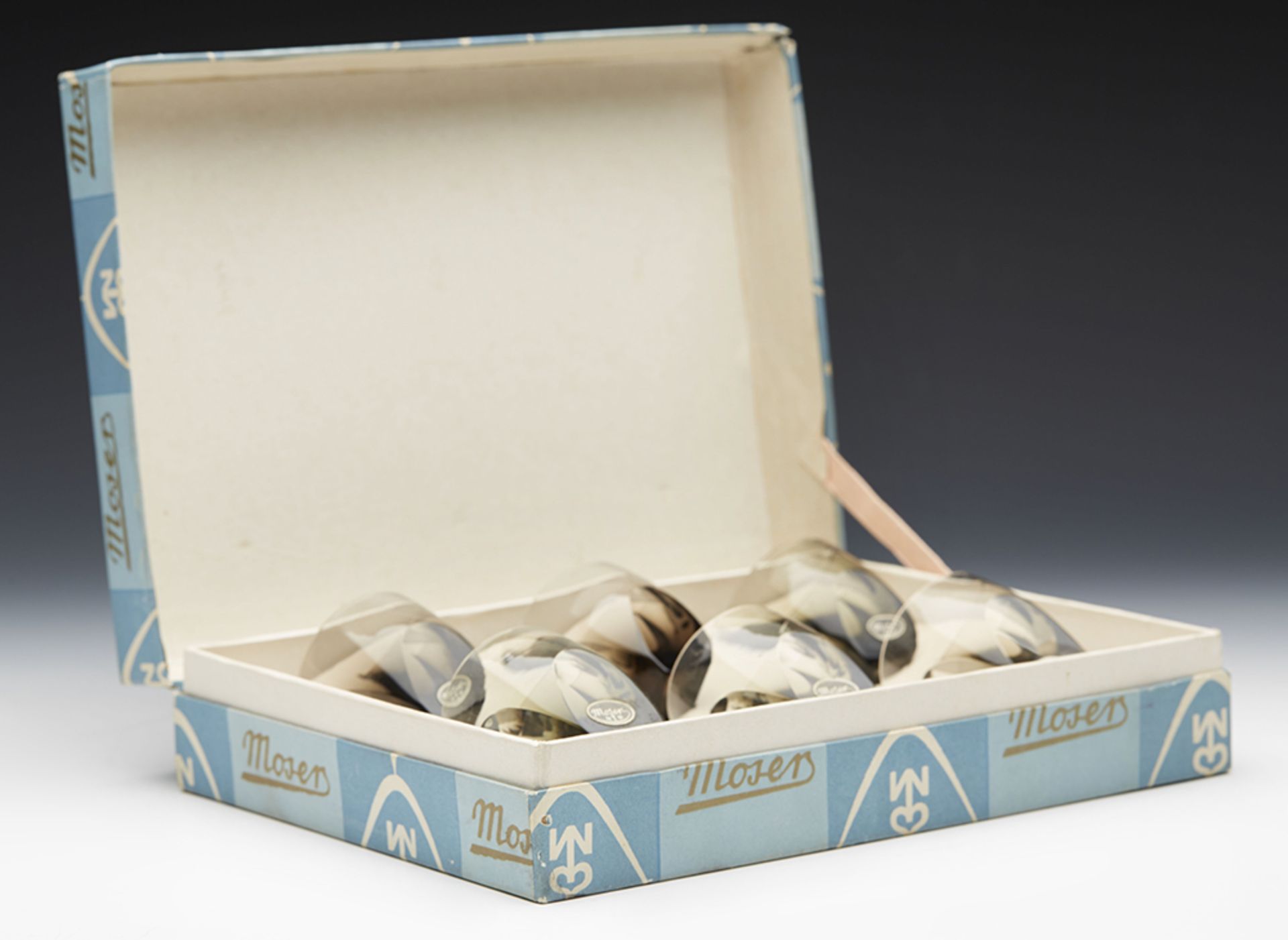 Original Cased Set Vintage Moser Vodka Glasses By Rudolf Eschler C.1934 - Image 2 of 9