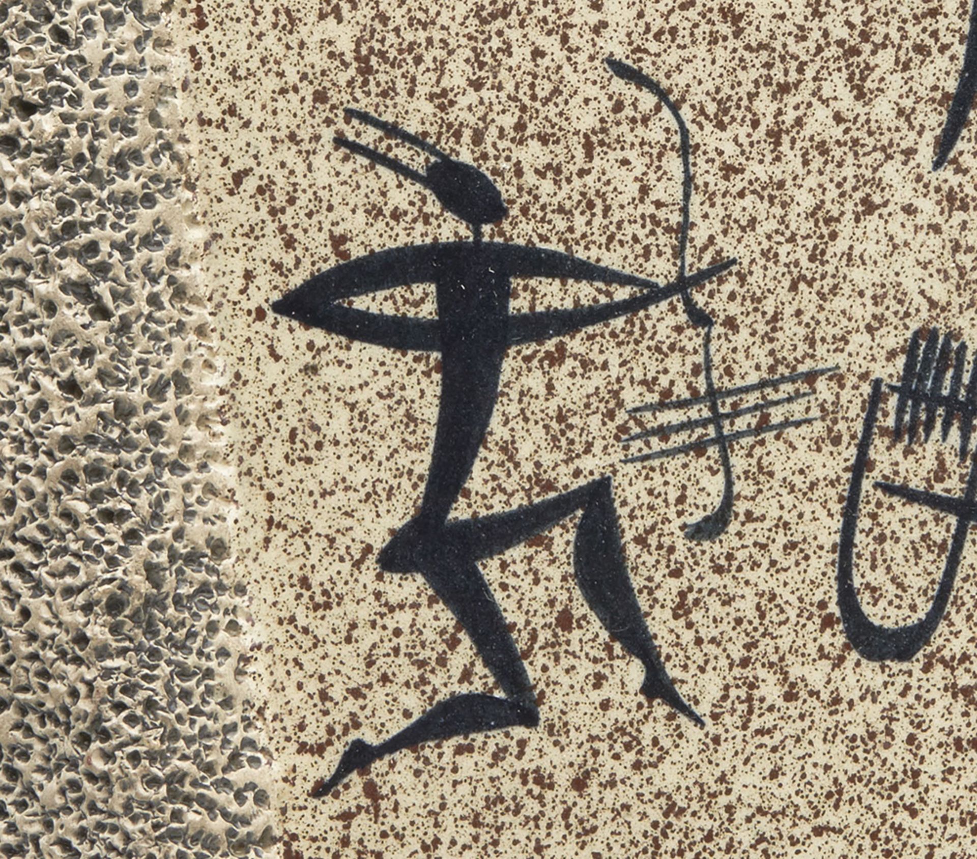 Modernist Lava Plaque With Hunting Scene Dated 1952 - Image 5 of 8