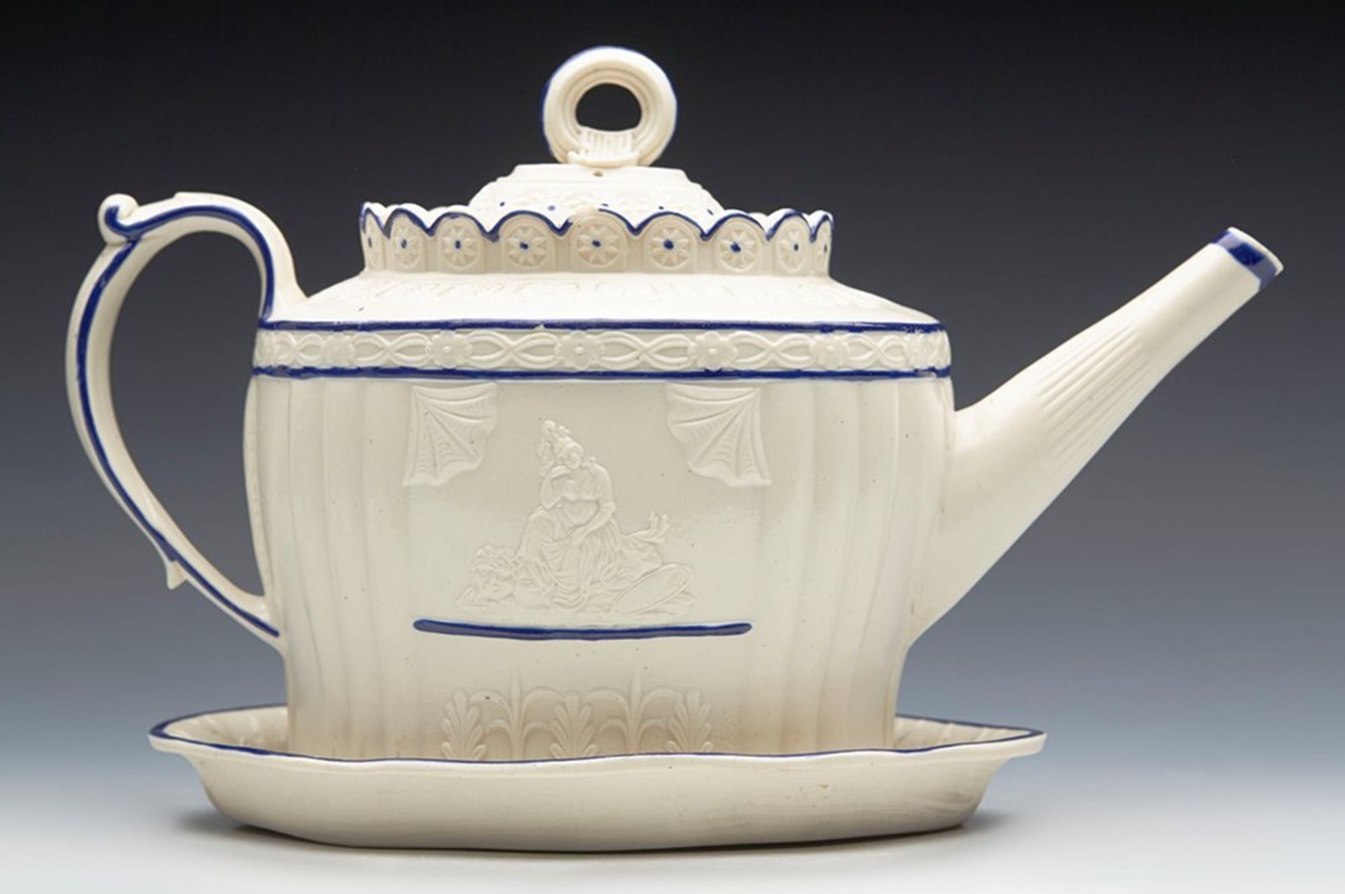 Antique Castleford Felspathic Teapot & Stand C.1805-15