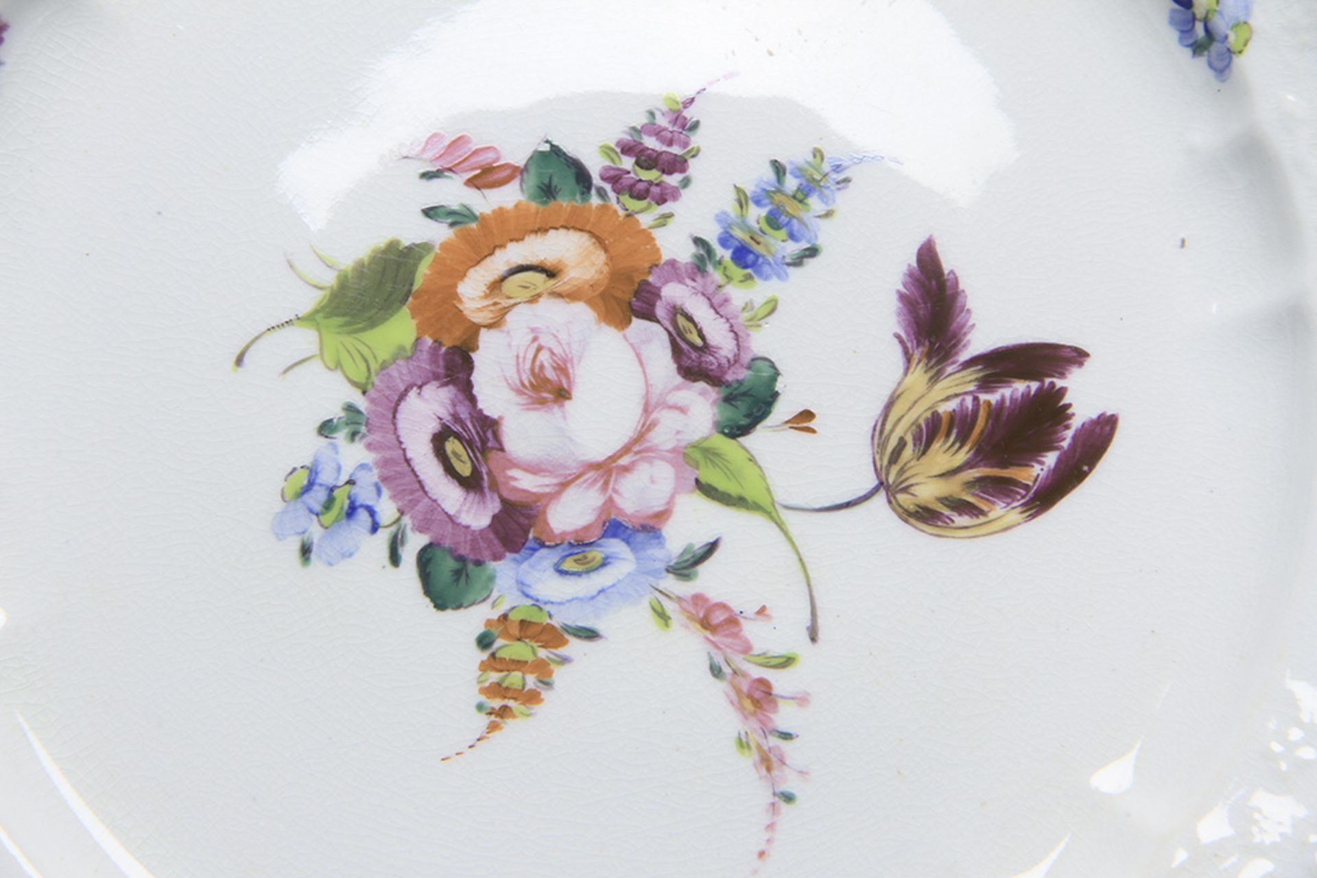 Antique English Welsh Floral Painted Moulded Plate Early 19Th C. - Image 12 of 12