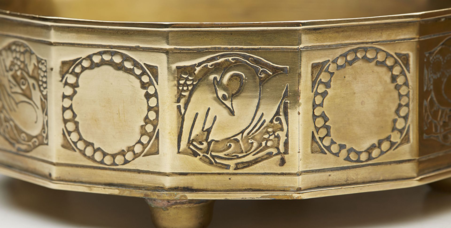 Secessionist Neue Münchner Kunstwerkstätten Brass Bowl & Fernpot C.1913 - Image 7 of 8