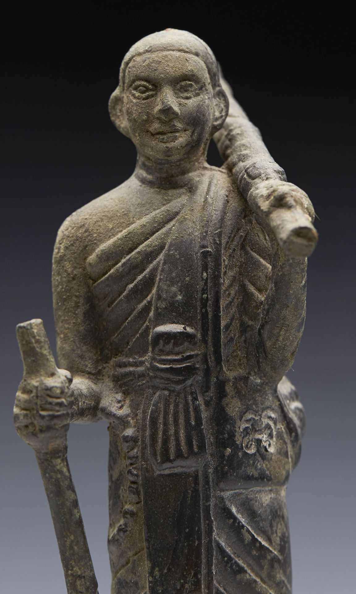 Antique Asian Bronzed Metal Monk Figure 18/19Th C. - Image 2 of 9