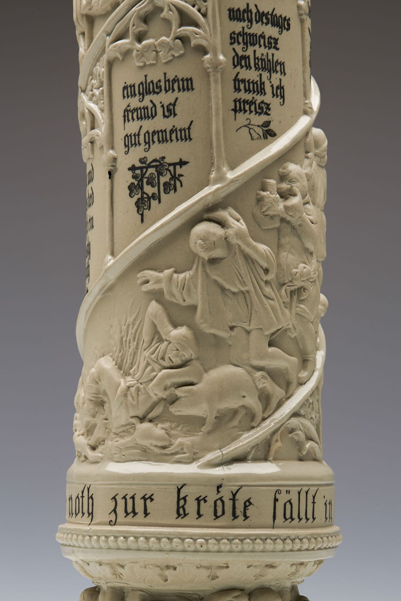 Antique Villeroy & Boch Mettlach Figural Vase With Prose 1852-73 - Image 2 of 10
