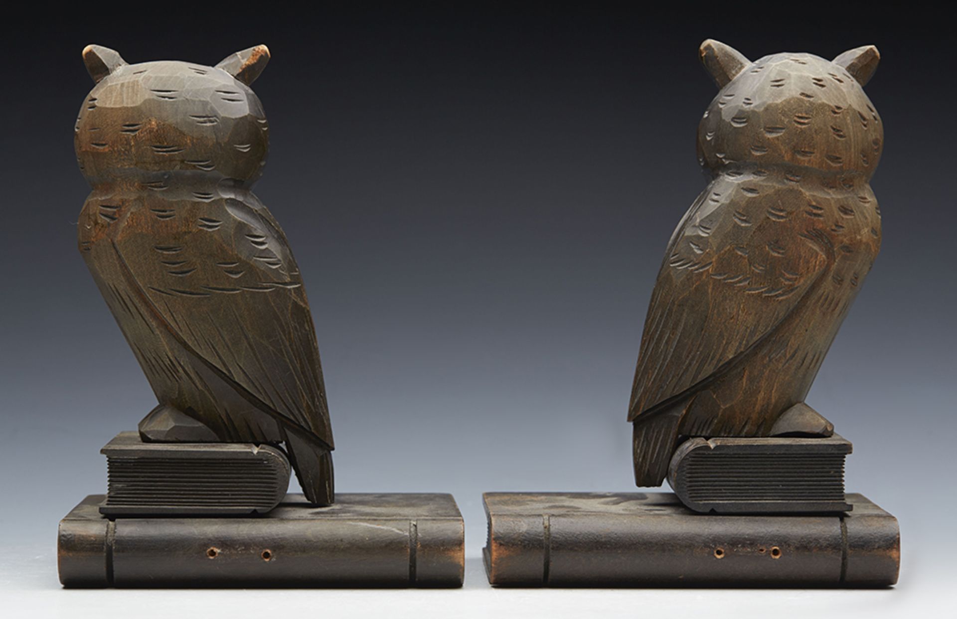 Antique Pair Blackforest Owl Bookends C.1900 - Image 4 of 9
