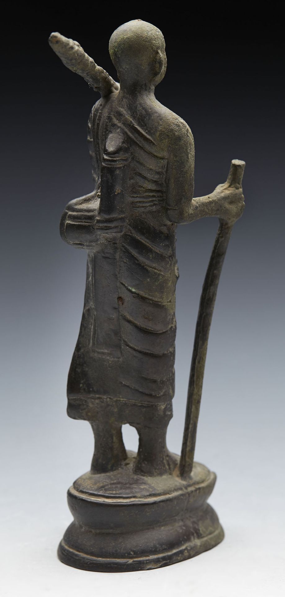 Antique Asian Bronzed Metal Monk Figure 18/19Th C. - Image 9 of 9