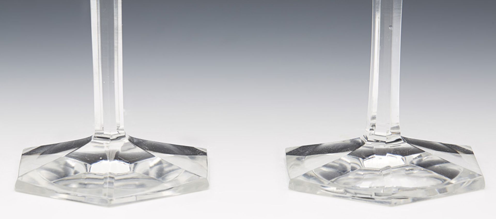 Pair Vintage Moser Cut Crystal Hock Glasses 20Th C. - Image 3 of 7