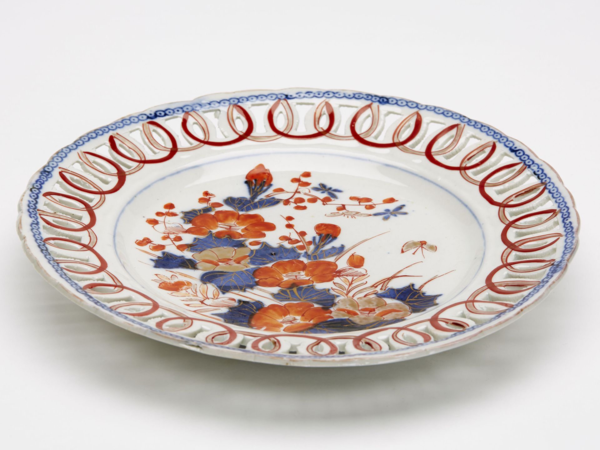 Antique Oriental Imari Porcelain Ribbon Plate 18/19Th C. - Bild 2 aus 8