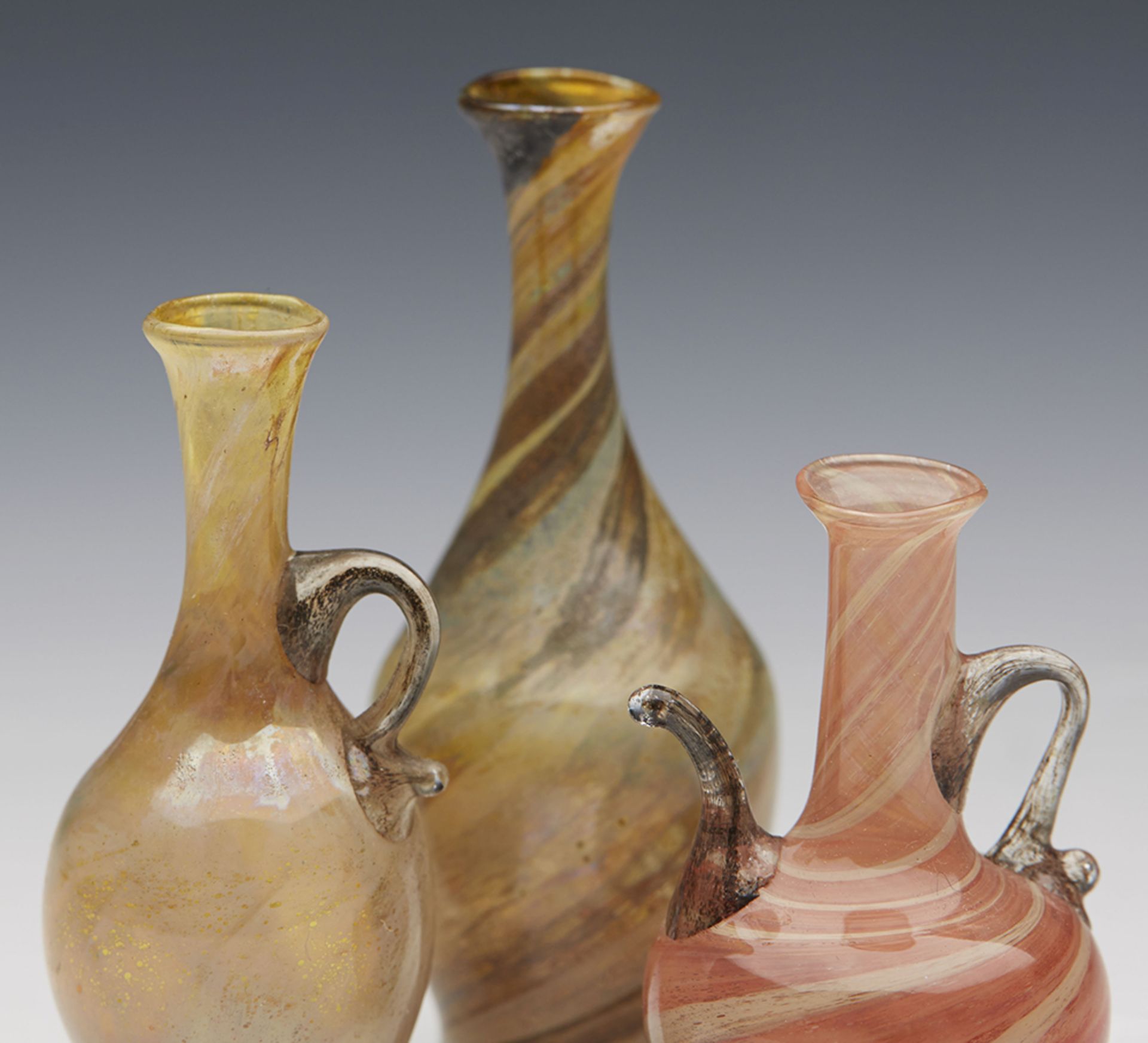 Three Vintage Roman Revival Miniature Glass Vessels 19/20Th C. - Image 2 of 6