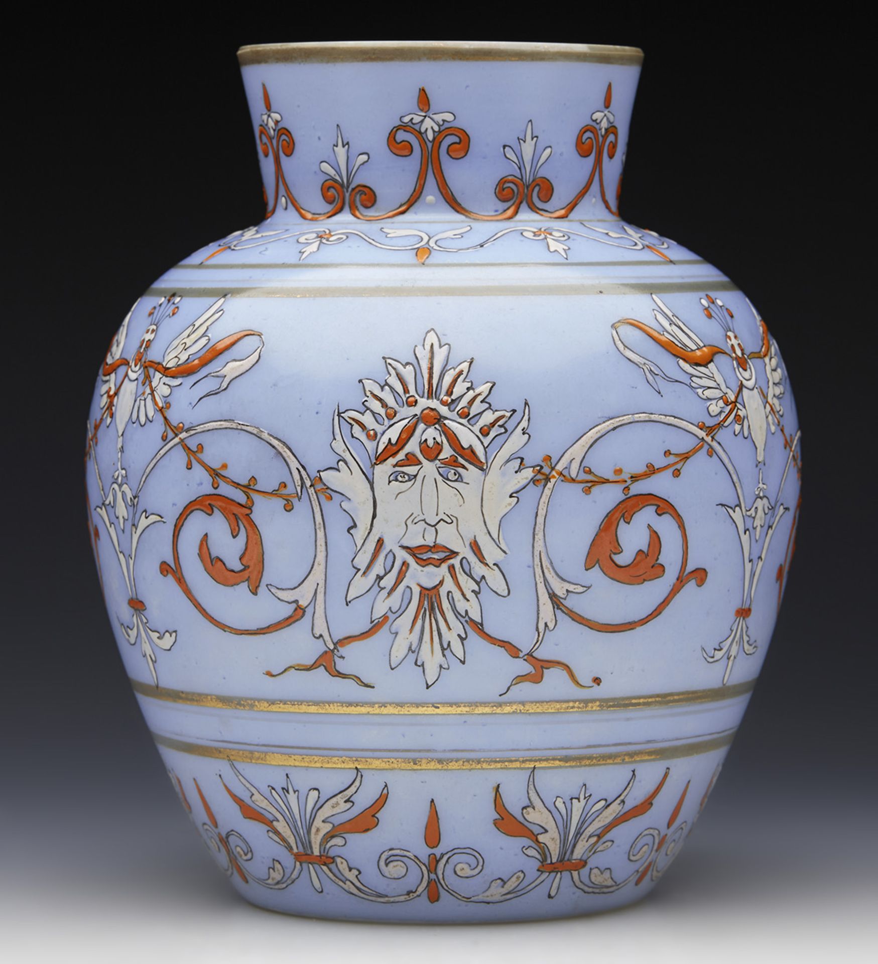 Antique Continental Enameled Glass Vase 19Th C. - Image 5 of 10