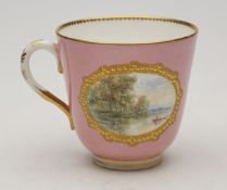Antique Porcelain Impressionist Painted Cabinet Cup 19Th C.