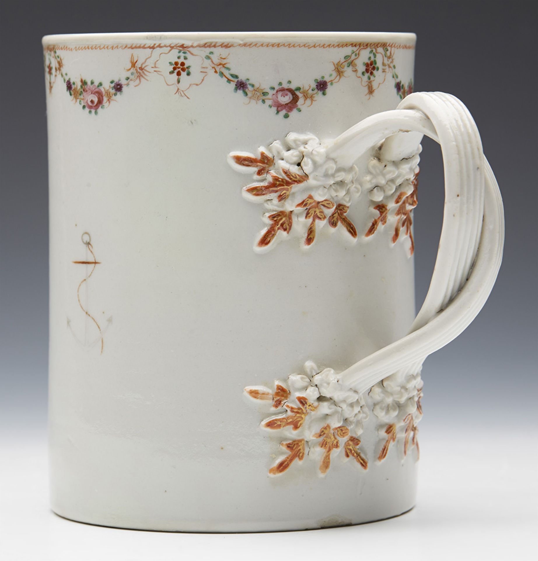 Antique Chinese Qianlong Crested Porcelain Tankard 18Th C. - Image 9 of 9