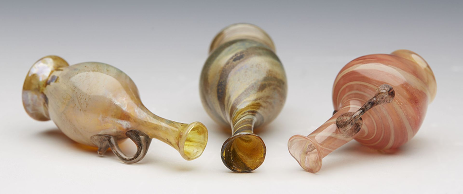 Three Vintage Roman Revival Miniature Glass Vessels 19/20Th C. - Image 6 of 6