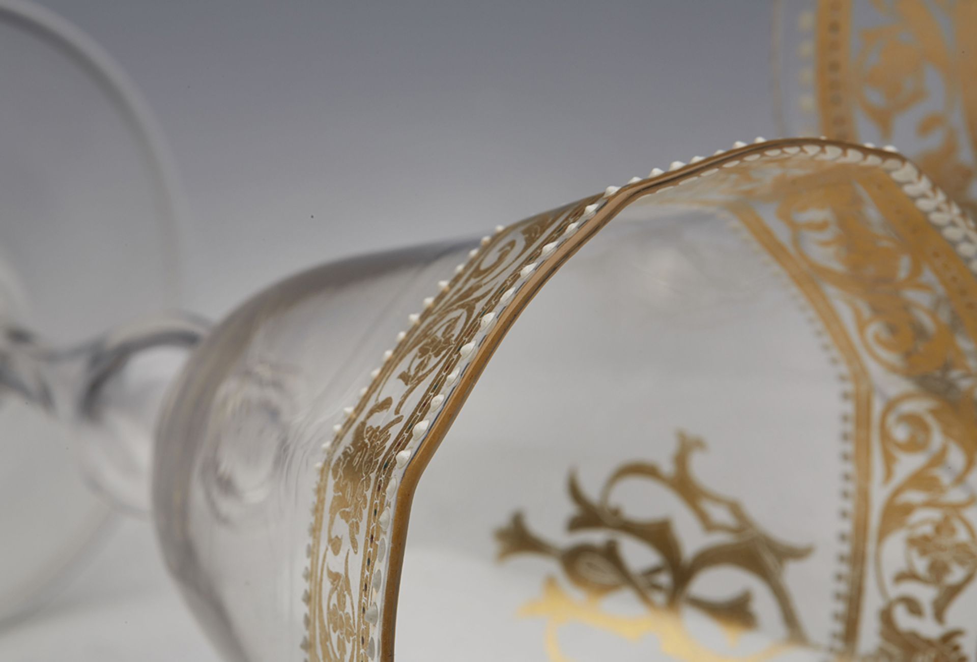 Vintage Venetian Gilded Wine Glass And Stand With Monogram 19/20Th C. - Image 8 of 8
