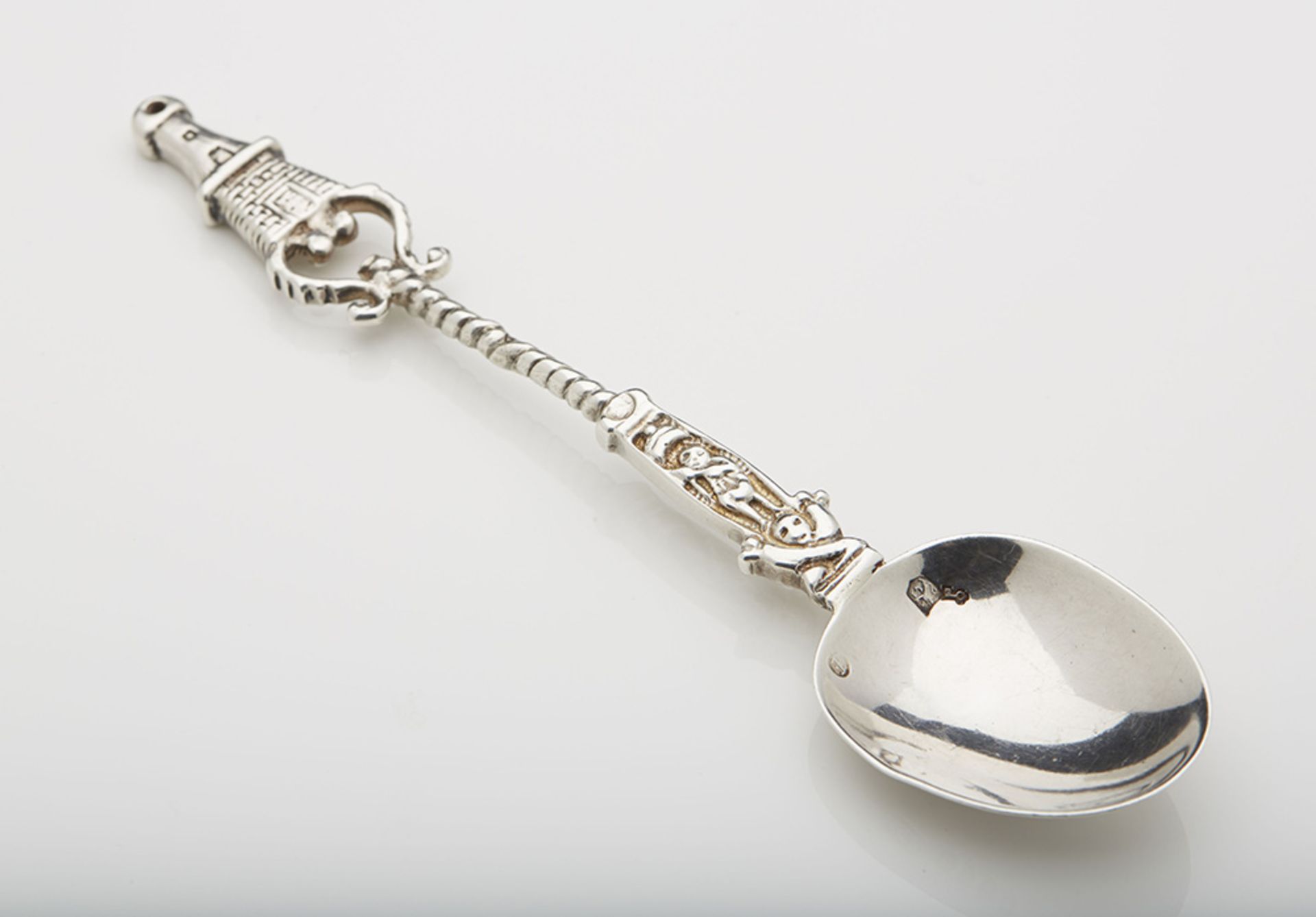 Fine Antique Dutch Silver Export Presentation Spoon With Figural Stem C.1890