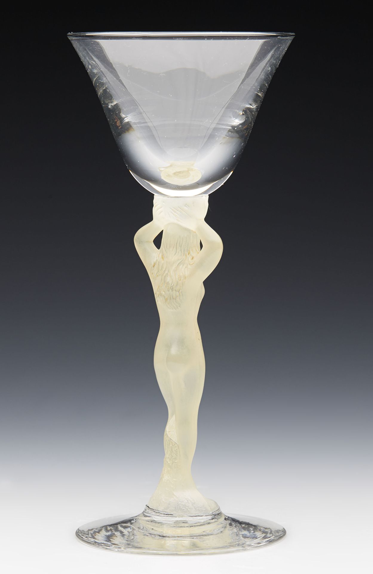 Fine Vintage Naked Lady Stemmed Wine Glass 20Th C. - Image 4 of 7