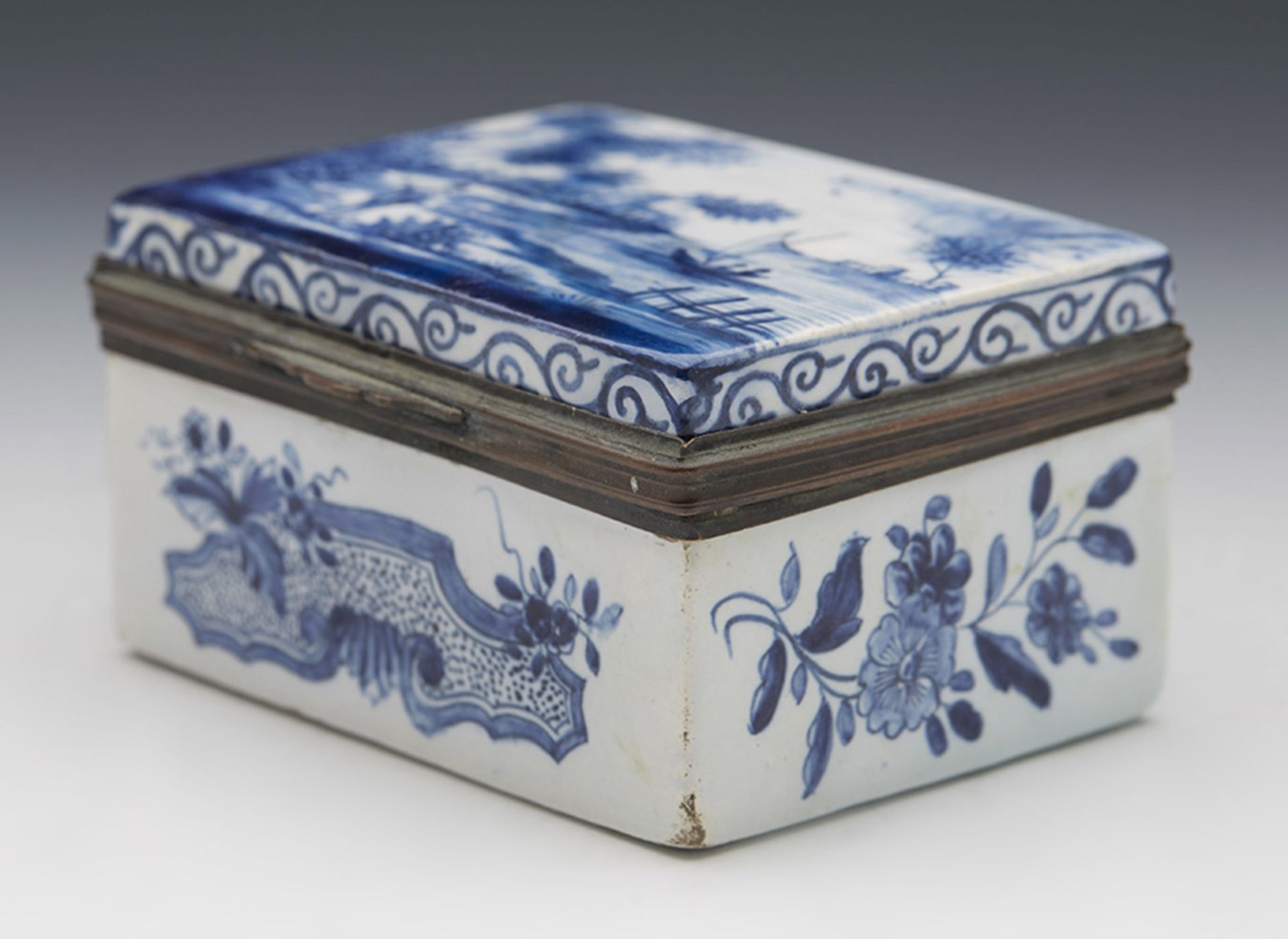 Antique Dutch Delft De Lampetkan Lidded Blue & White Box Signed C.1759 - Bild 7 aus 9