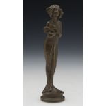 Art Nouveau French Bronze Semi Nude Figural Seal C.1900