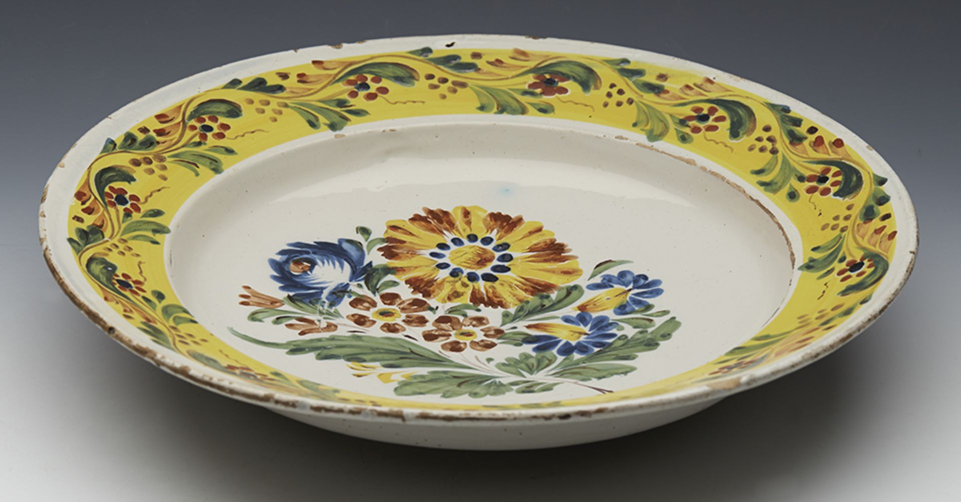 Antique Polychrome Floral Painted Faience Dish 18Th C. - Image 9 of 9