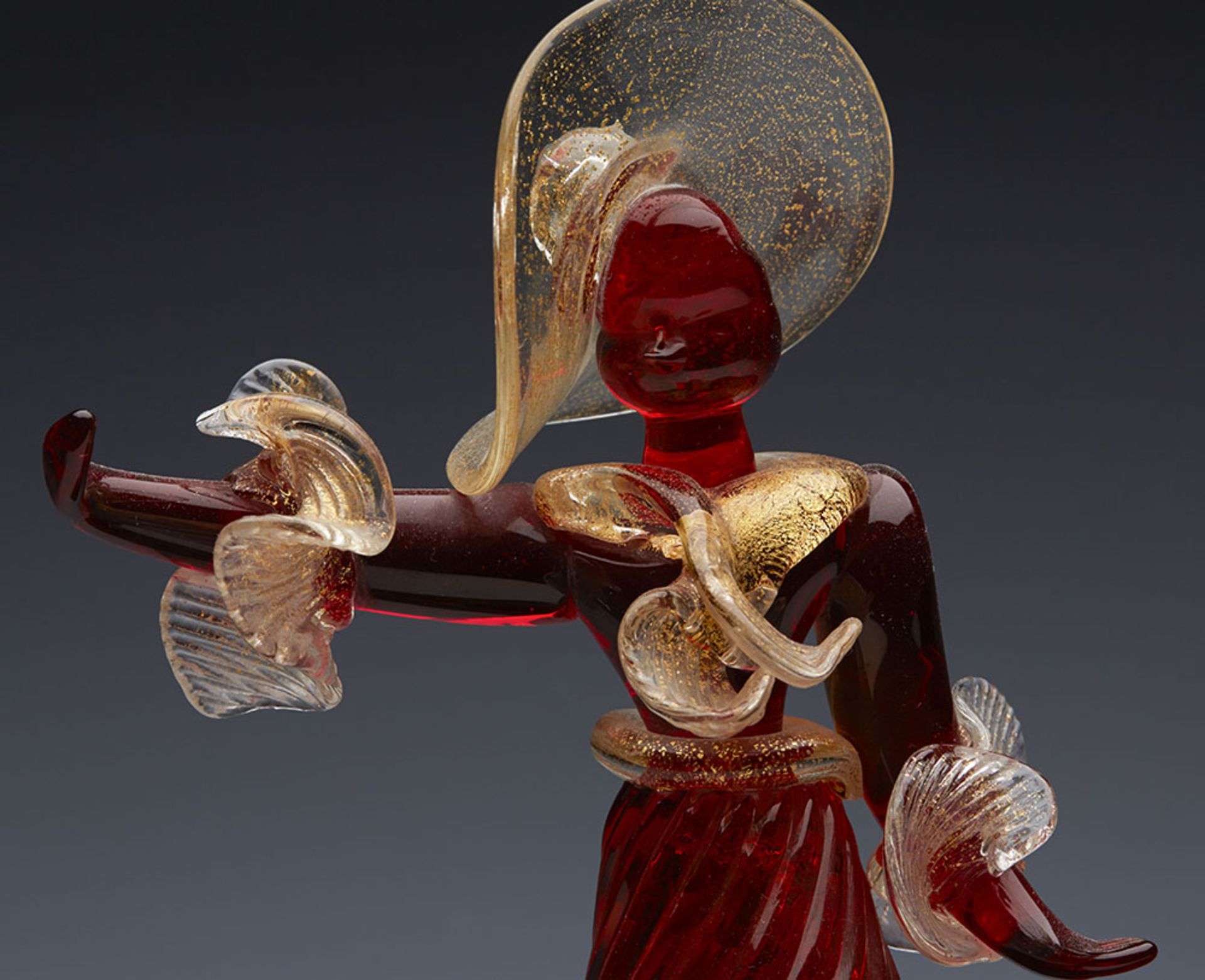 Vintage Italian Murano Art Glass Flamenco Dancer 20Th C. - Image 2 of 7