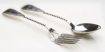Antique Shreve, Brown & Co Silver Servers 19Th C.