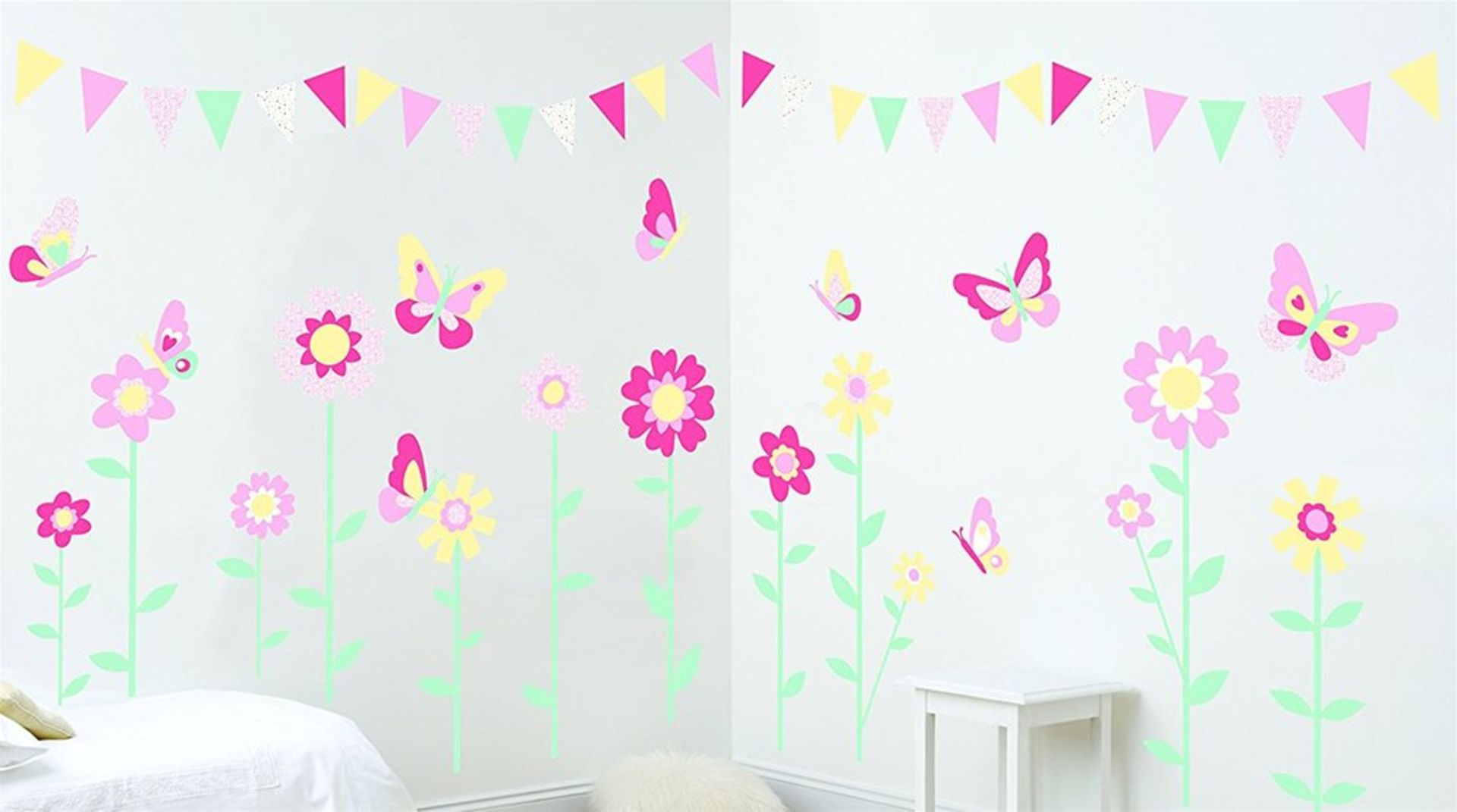 50 sets Beyond the Meadow Girls Nursery MakeOver Kit (Over 100 Wall Stickers to Decorate the Whole - Bild 2 aus 3