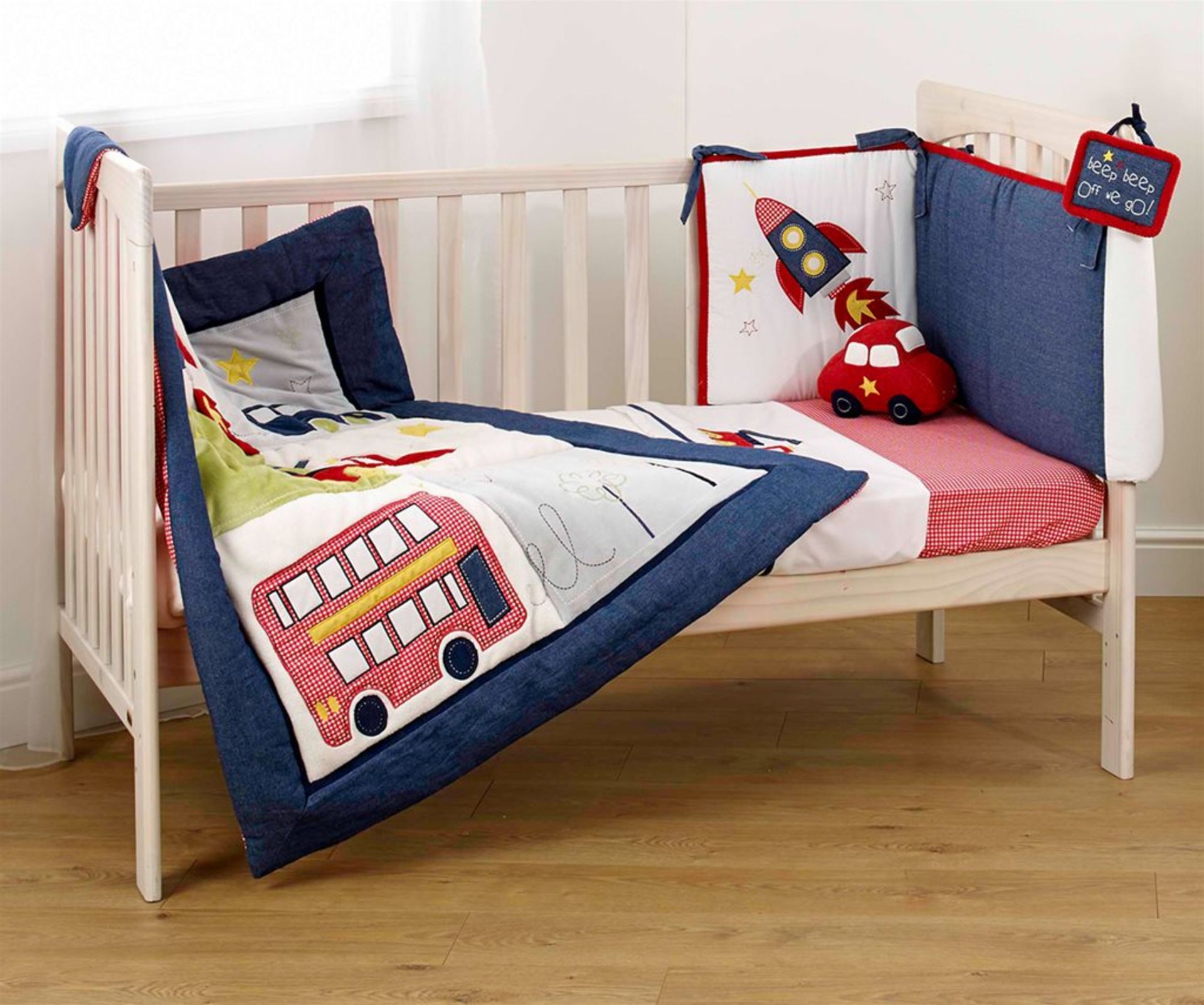 50 sets Fetch the Engine Boy's Cotbed Bedding Set (5 piece)