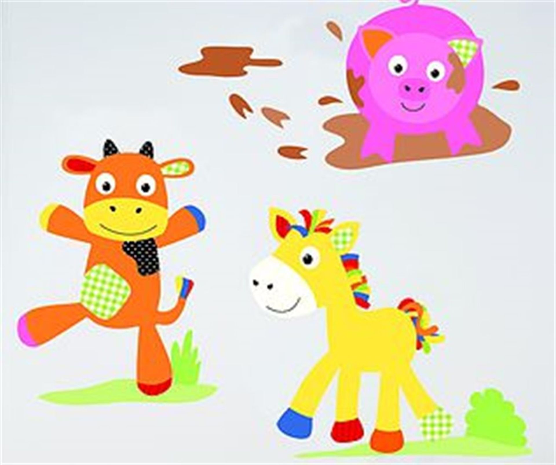 50 sets FunToSee Funberry Farm Nursery MakeOver Kit (Over 70 Wall Stickers to Decorate the Whole Bed