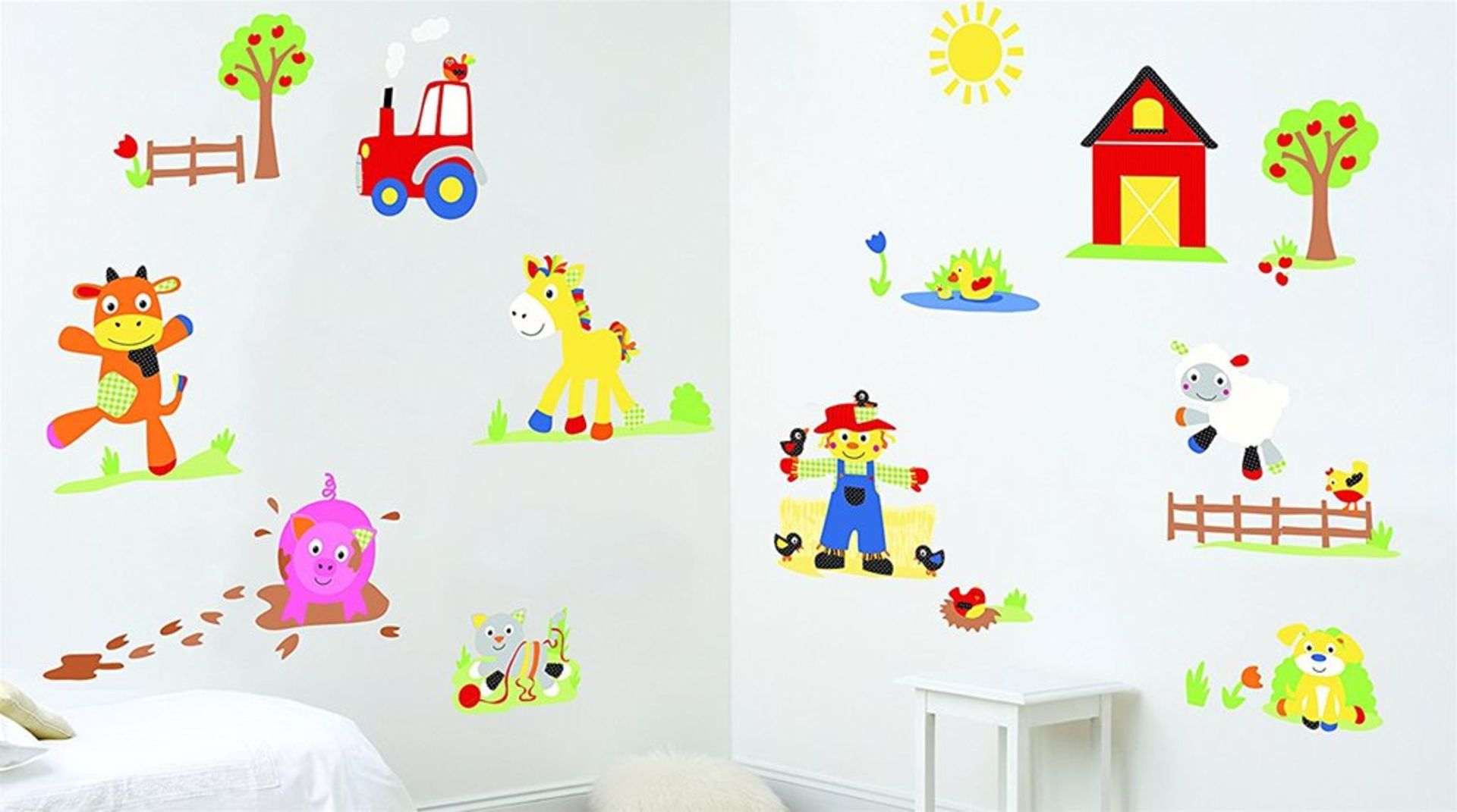 50 sets Funberry Farm Nursery MakeOver Kit (Over 70 Wall Stickers to Decorate the Whole Bedroom)