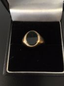 Blood stone Gold signet ring