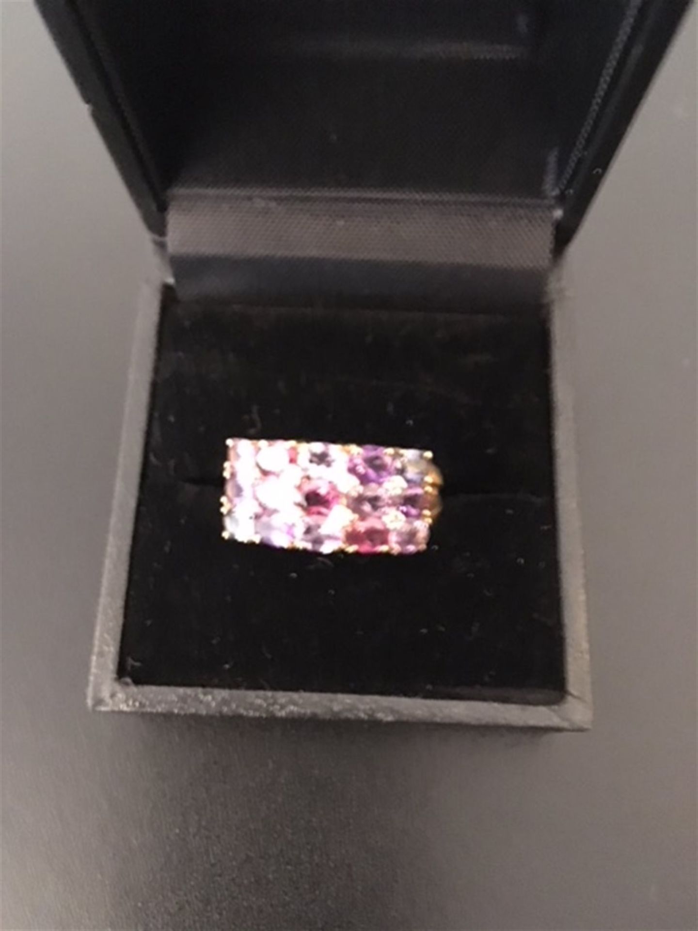 Diamond & precious stones cluster ring