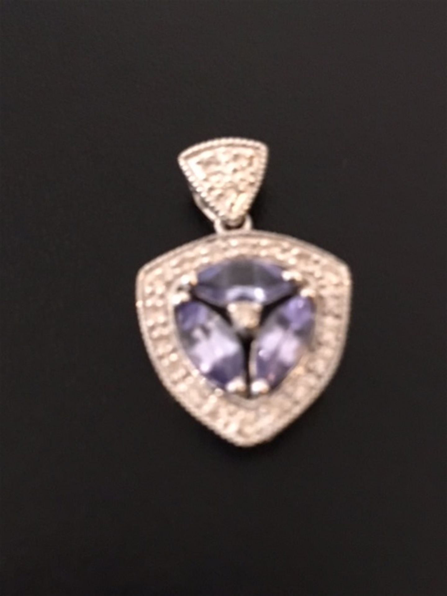 Aquamarine & Diamond pendant - Image 2 of 2