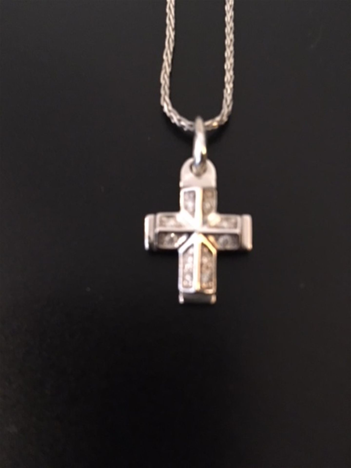 18ct & White Gold Diamond set cross