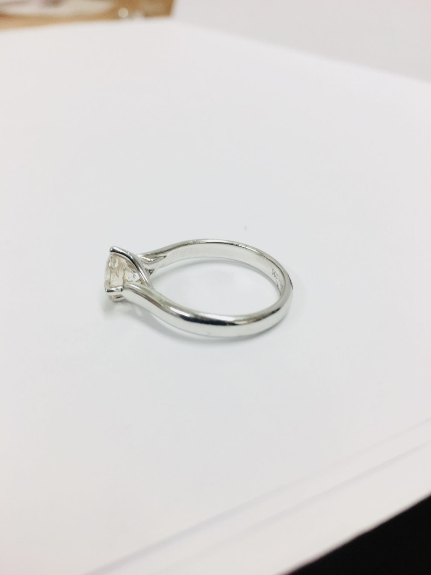 1.09ct Oval Diamond I colour and i1 larity IGI certification 28676008,platinum setting 3,2gms size - Image 2 of 6