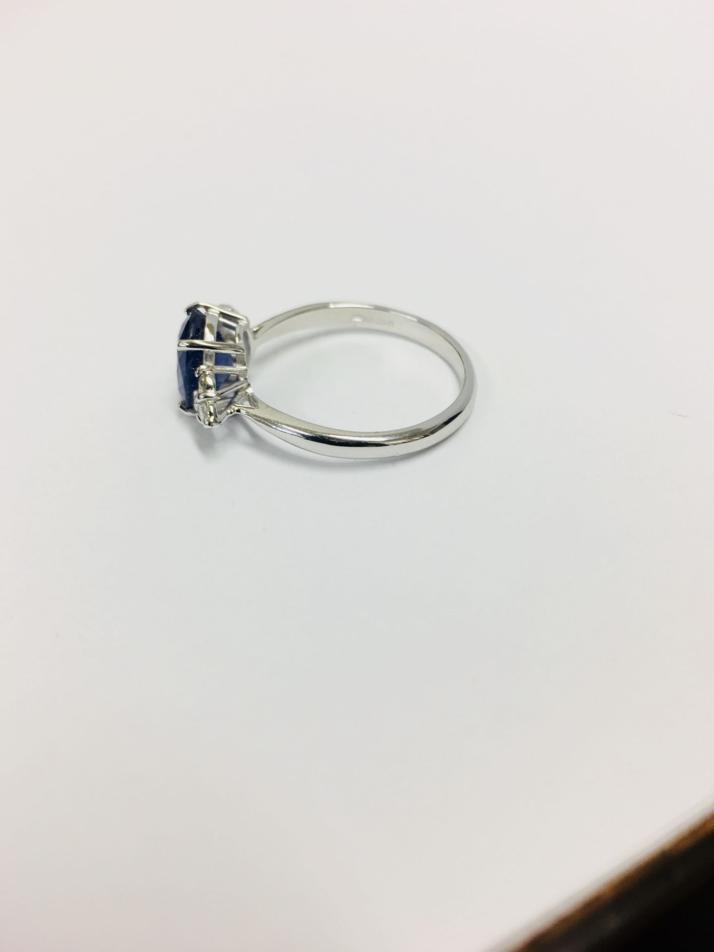 2.50ct Sapphire diamond Cluster ring,2.50ct natural sapphire(treated),0.36ct diamond i colour si - Bild 7 aus 8