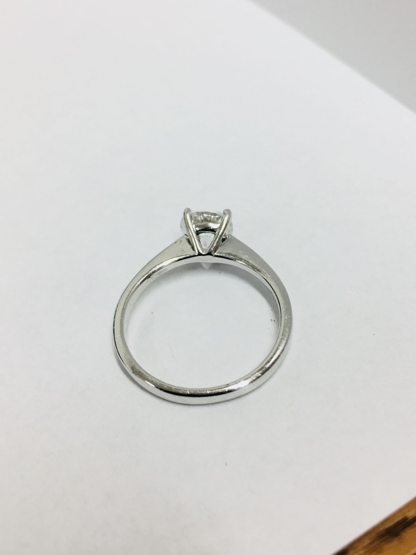 Platinum 0.50ct diamond solitaire ring,0.50ct vs grade h colour (enhanced) ,platinum mount 2.8gms , - Image 2 of 3