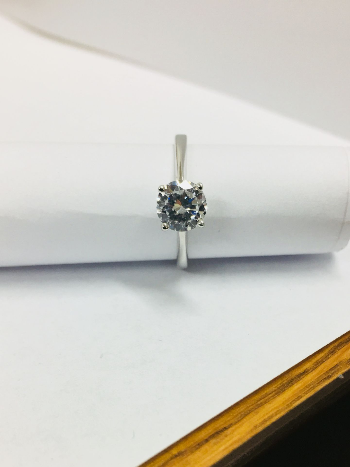 Platinum 0.50ct diamond solitaire ring,0.50ct vs grade h colour (enhanced) ,platinum mount 2.8gms , - Image 3 of 3