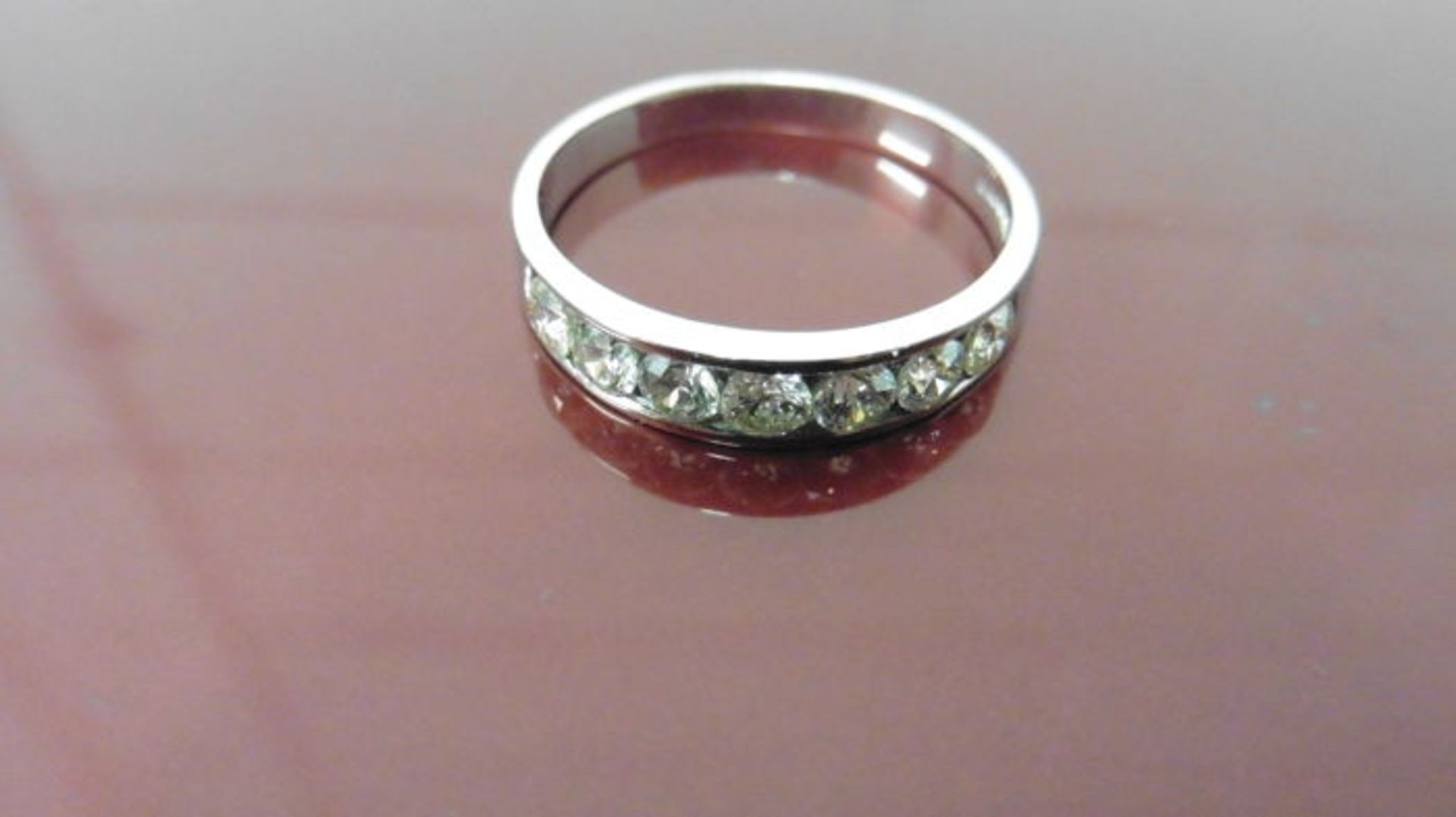 0.70ct diamond eternity band ring set in 9ct white gold. 7 brilliant cut diamonds, I colour, si3 - Image 3 of 3