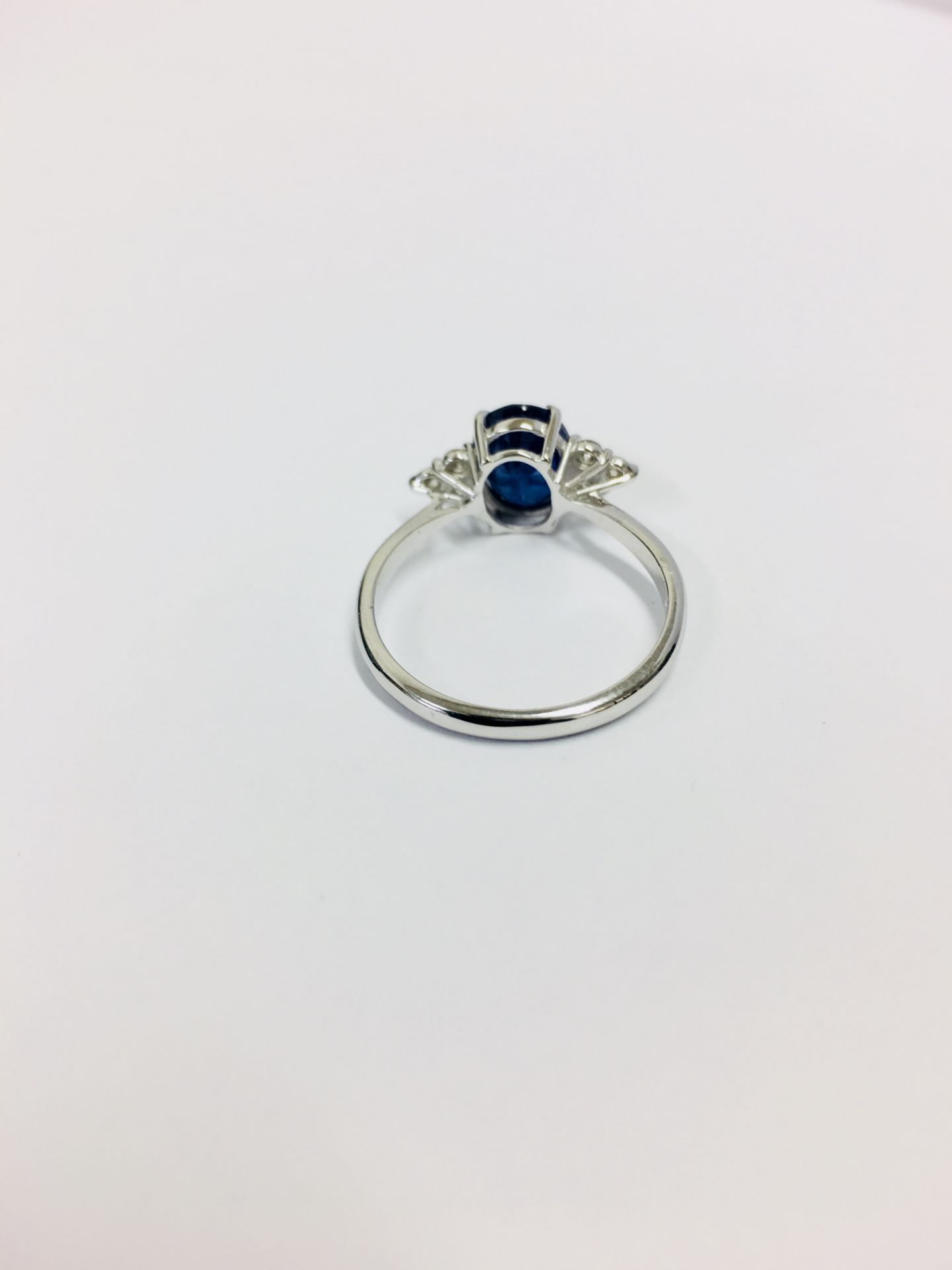 2.50ct Sapphire diamond Cluster ring,2.50ct natural sapphire(treated),0.36ct diamond i colour si - Bild 4 aus 8