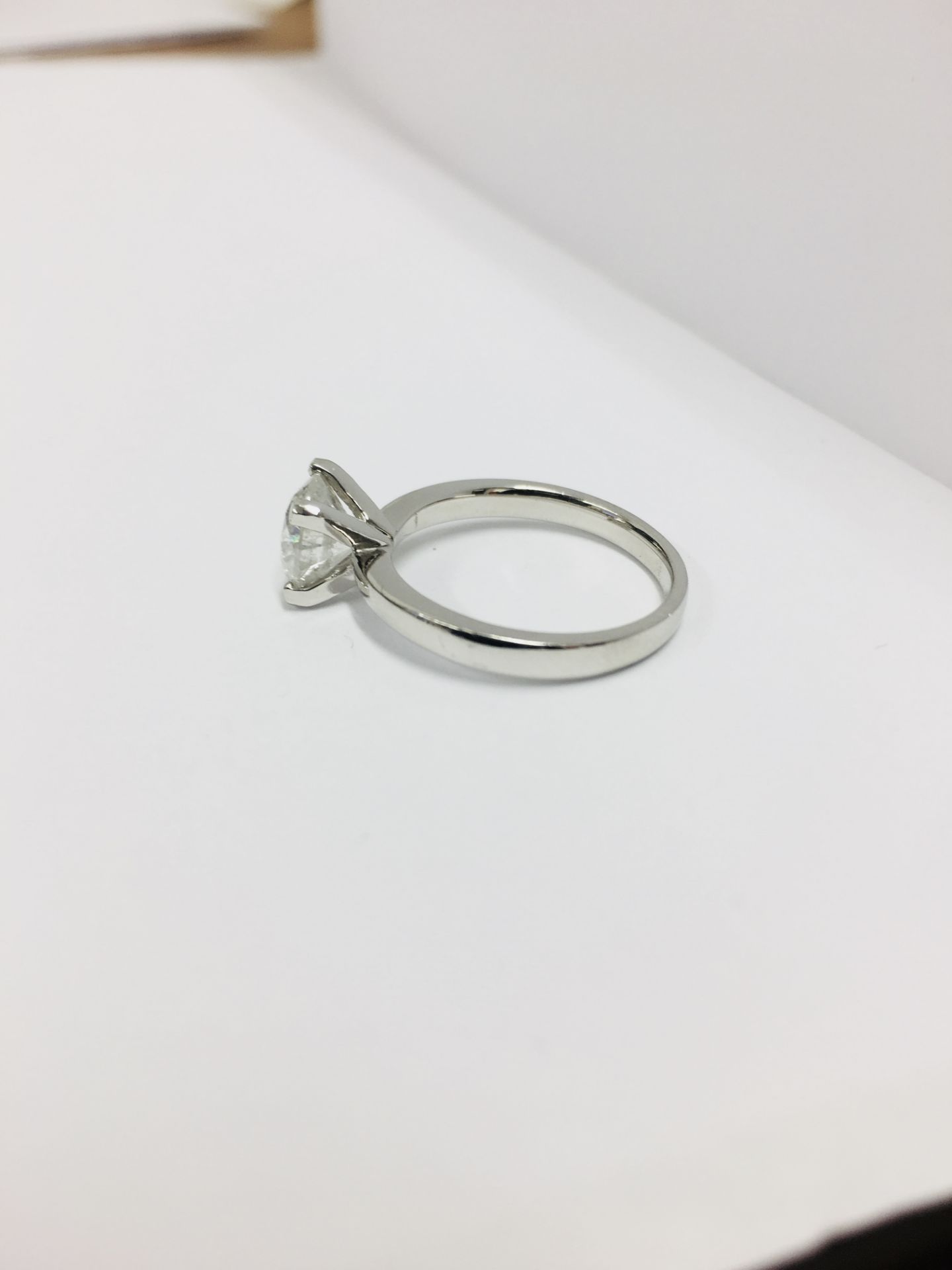 1.50ct diamond solitaire ring set in platinum. Enchanced diamond, H colour and I2 clarity. 4 claw - Image 2 of 5