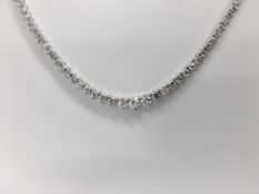 15ct Diamond tennis style necklace. 3 claw setting. Graduated diamonds, I colour, Si2 clarity