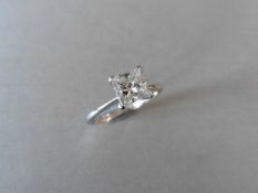 0.98ct diamond solitaire ring with a princess cut diamond. i colour and sI2 clarity. Set in 18ct