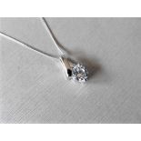 1.01ct diamond pendant with an brilliant cut diamond. H colour and I1-2 clarity. Set in platinum 3