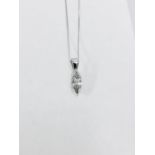 0.45ct diamond pendant with a marquise diamond. H colour and si1 clarity. 2 claw setting with